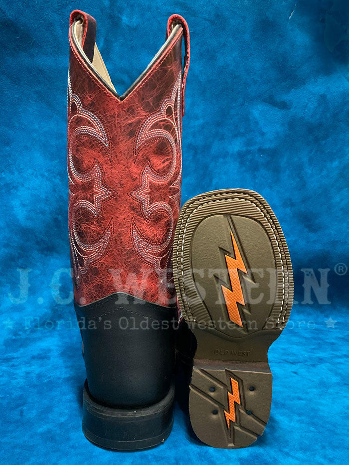 Old West BSC1972 BSY1972 Kids Square Toe Western Boots - Black Cowboy Boots for Boys & Girls - Perfect for Rodeo, Horse Riding & Western Style Outfits