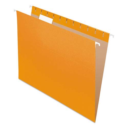Colored Hanging Folders with 1/5 Tab - Letter Size, Orange (25/Box) - Perfect for Office Organization & File Storage