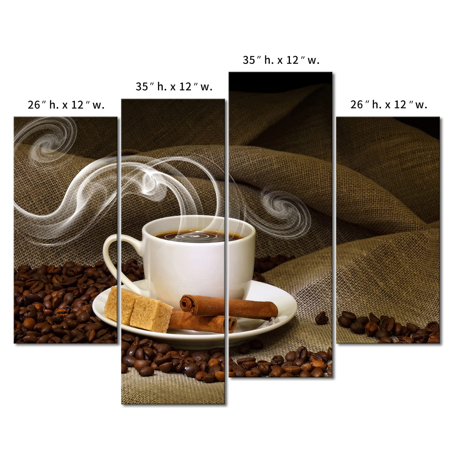 Premium Coffee & Coffee Bean Canvas Wall Art Print - Modern Kitchen Decor for Home, Cafe & Office | Food-Themed Painting for Stylish Interior Design