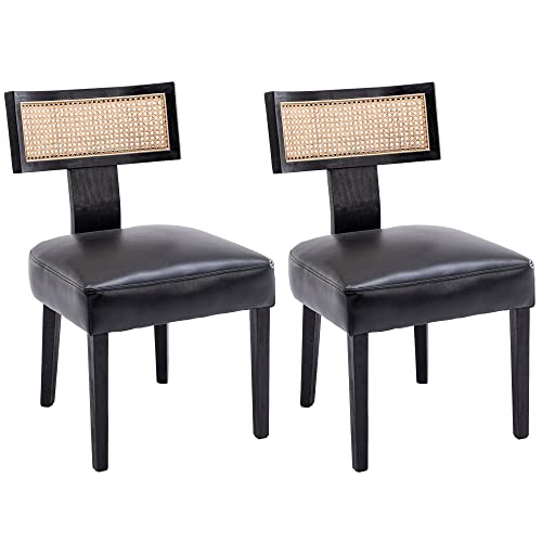 Black Leather-rattan Black Back