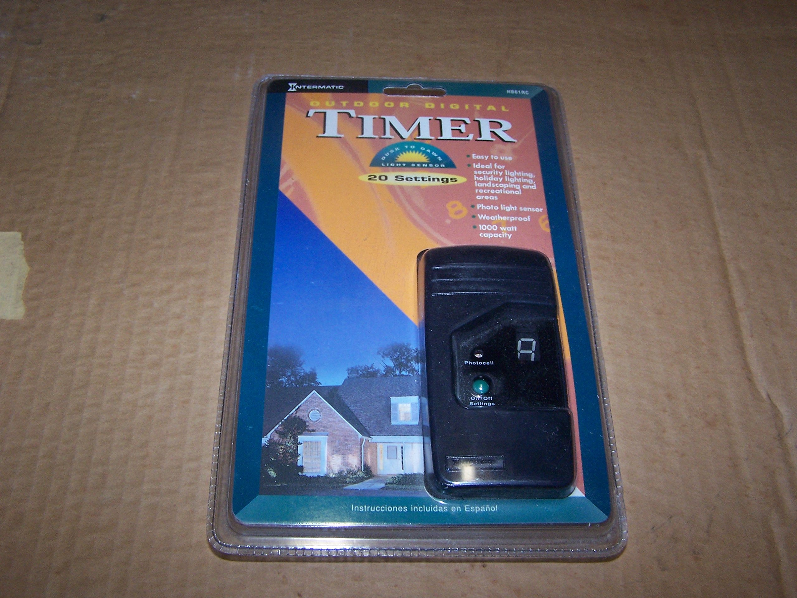 Intermatic HB61RC Digital Outdoor Timer with Photocell - Automatic Light Control for Garden, Patio, and Landscape Lighting
