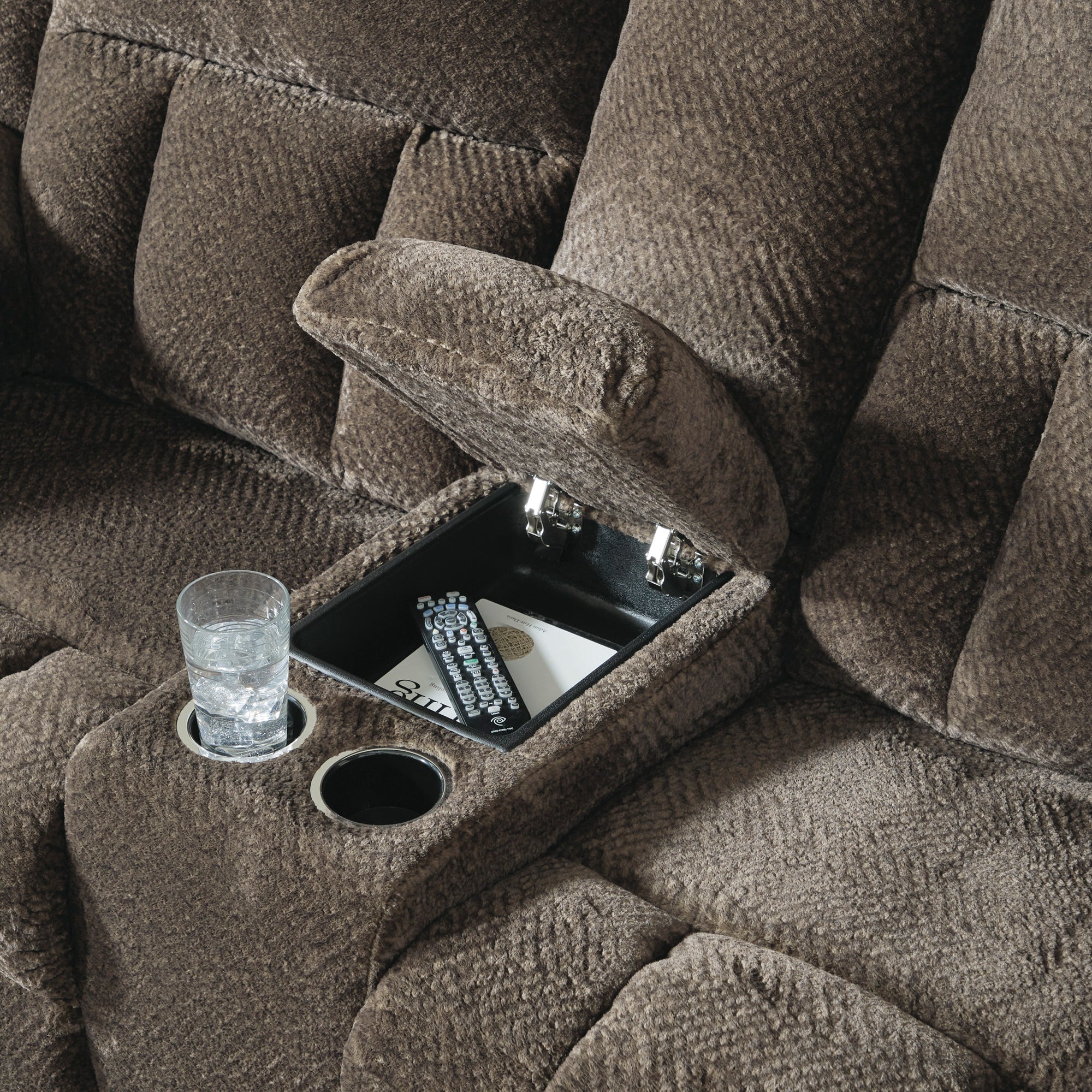 Frohn Reclining Loveseat Sofa - Comfortable 2-Seater Console Recliner with Cup Holders - Perfect for Living Room, Home Theater, and Family Room Relaxation