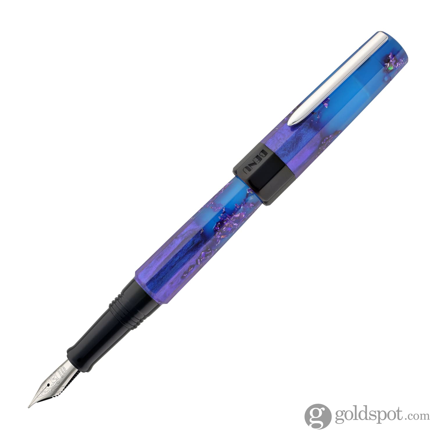 Benu Euphoria Fountain Pen - Iris Scented, Ultramarine Blue Glow | Luxury Writing Instrument for Calligraphy, Journaling & Gift Giving