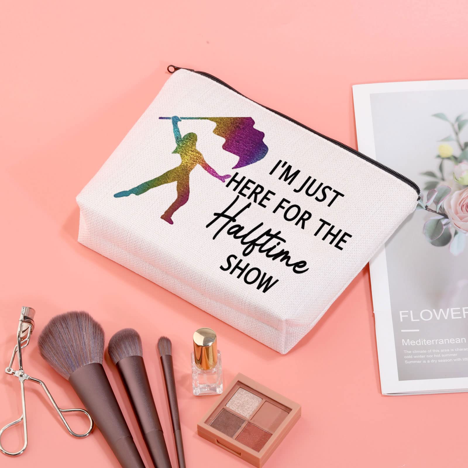 JXGZSO Halftime Show Makeup Bag - Color Guard Gifts for Teens, Travel Cosmetic Pouch | Perfect for Cheerleading, Football Games & School Events