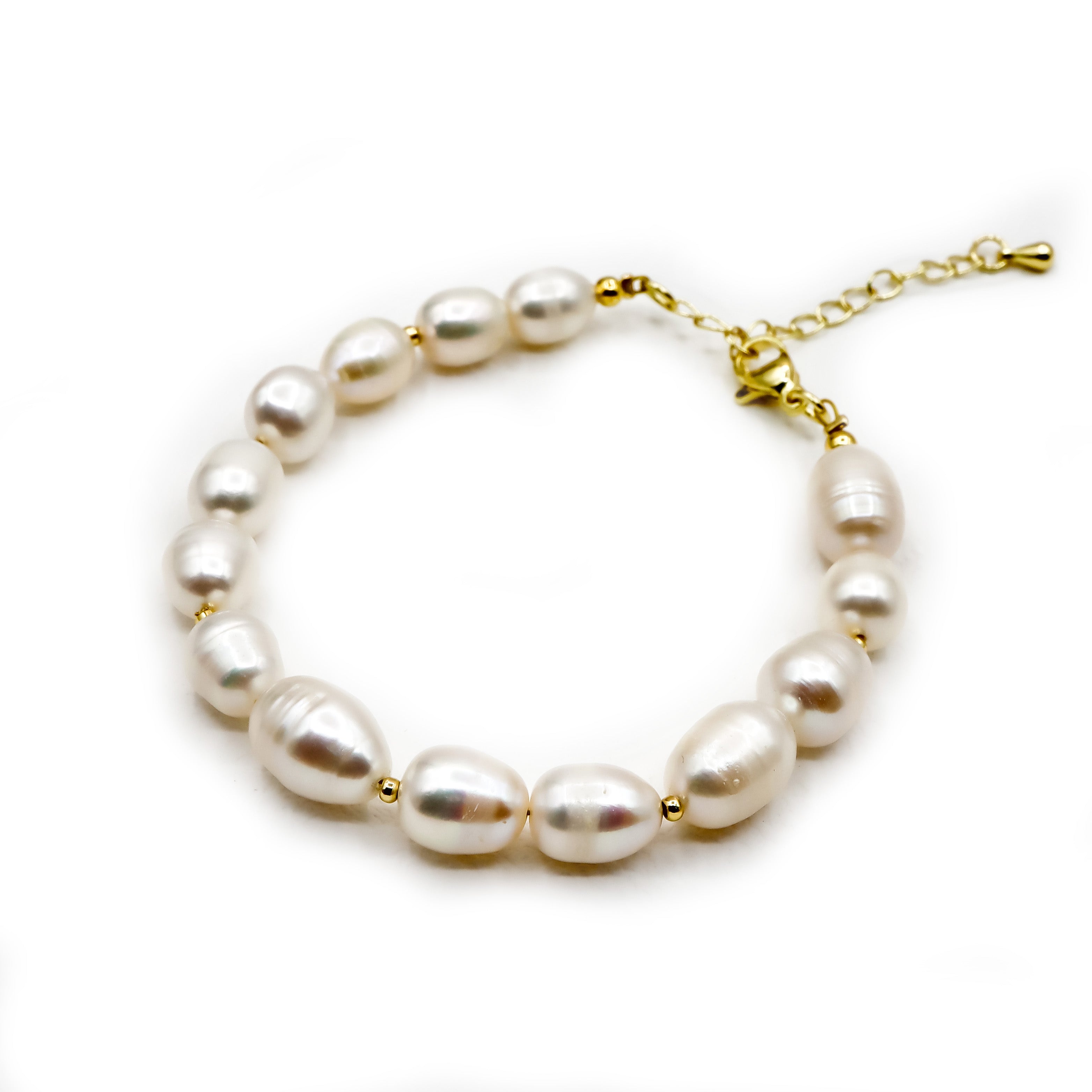 18K Gold Plated Grandé Pearl Bracelet for Women – Elegant Pearl Jewelry Gift for Birthday, Anniversary & Special Occasions