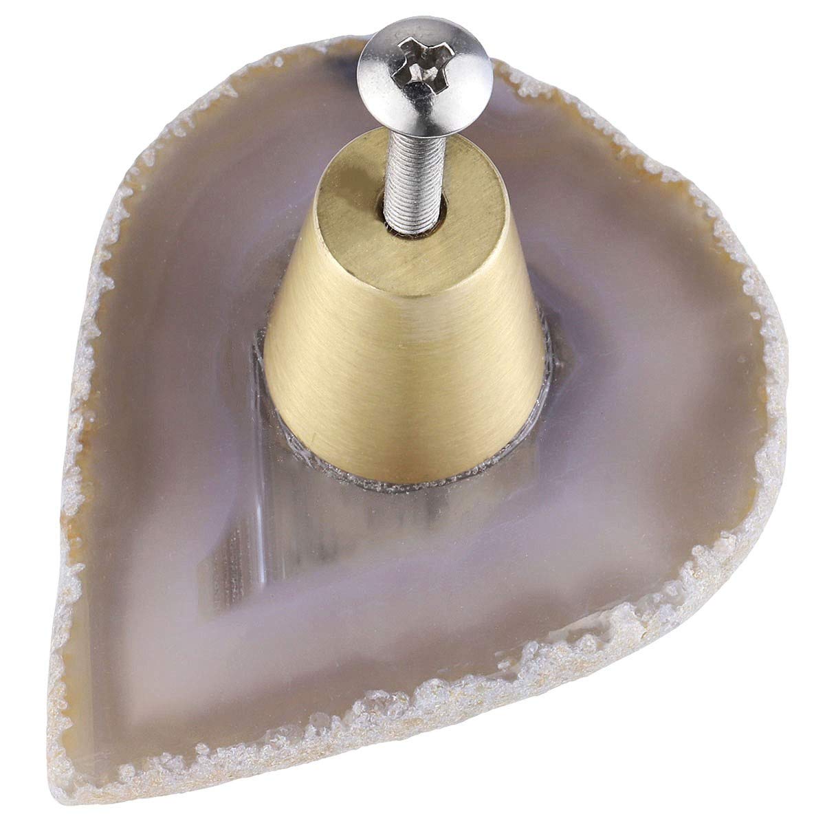 Rockcloud Pack of 4 Natural Agate Slice Cabinet Knobs - Unique Stone Drawer Pulls for Dresser, Cupboard & Door Hardware - Elegant Home Decor for Bedroom, Bathroom & Kitchen Cabinets