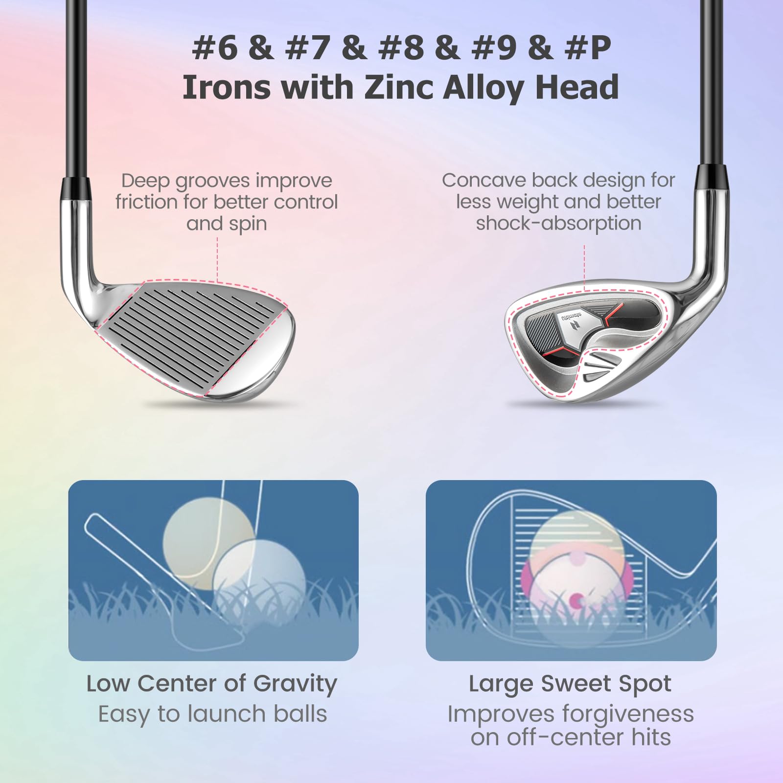 GYMAX Complete Women's Golf Club Set - 12/14 PCS Right Handed Clubs with Driver, Fairway, Hybrid, Irons, Putter & Head Covers | Perfect for Beginners & Intermediate Female Golfers | Ideal for Driving Range, Course Play & Practice Sessions