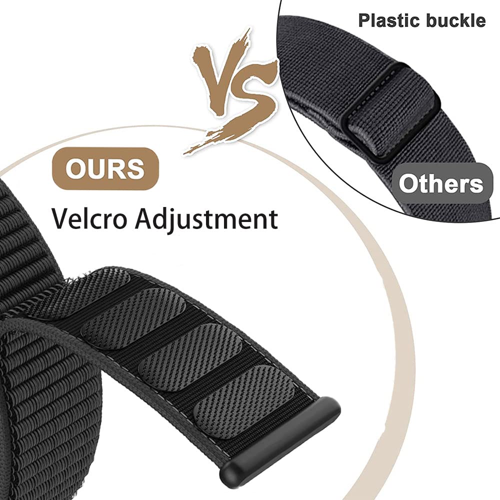 Niboow Nylon Soft Lightweight Velcro Watch Band Compatible with Huawei Watch Fit - Breathable Adjustable Strap for Men, Women & Kids - Perfect for Sports, Workouts & Everyday Wear