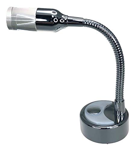Pactrade Marine Boat RV Auto Goose Neck LED Reading Light - Adjustable Warm White Aluminum Light with Touch Switch, Non-Magnetic Night Light for Boats, Campers, Trucks (Medium Lens Size) - Perfect for Night Reading, Camping & Vehicle Interiors