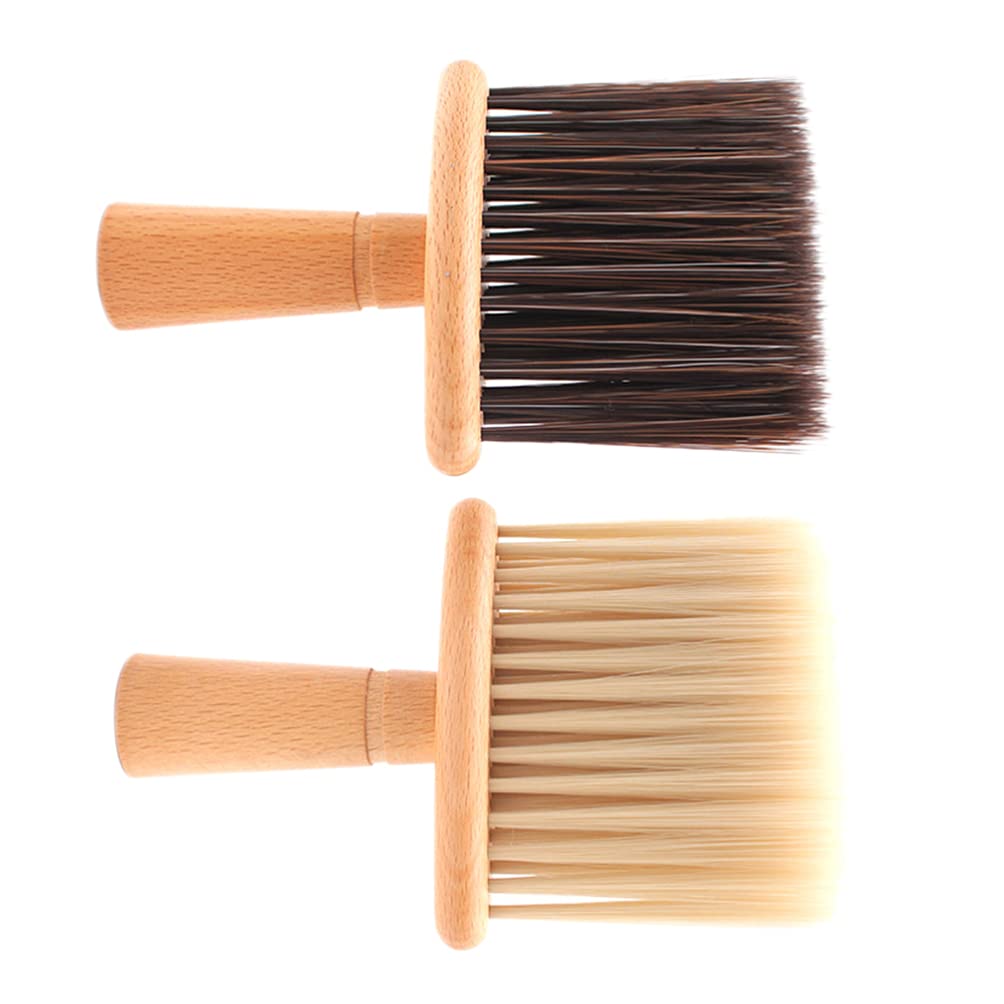 FRCOLOR Professional Barber Brush Set - 2 Pack Hair Cutting Neck Duster, Salon Hair Sweep Brush for Hair Removal & Cleaning - Perfect for Barbershops, Home Haircuts & Grooming Kits