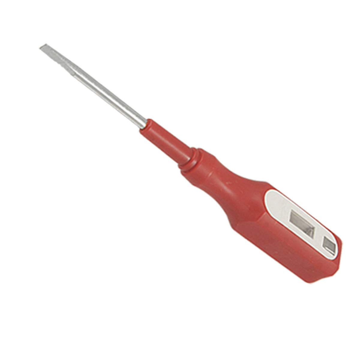 Red Plastic Handle Slotted Screwdriver & AC Voltage Tester - Professional Electrical Tools for Home Repair, DIY Projects, and Electrician Work