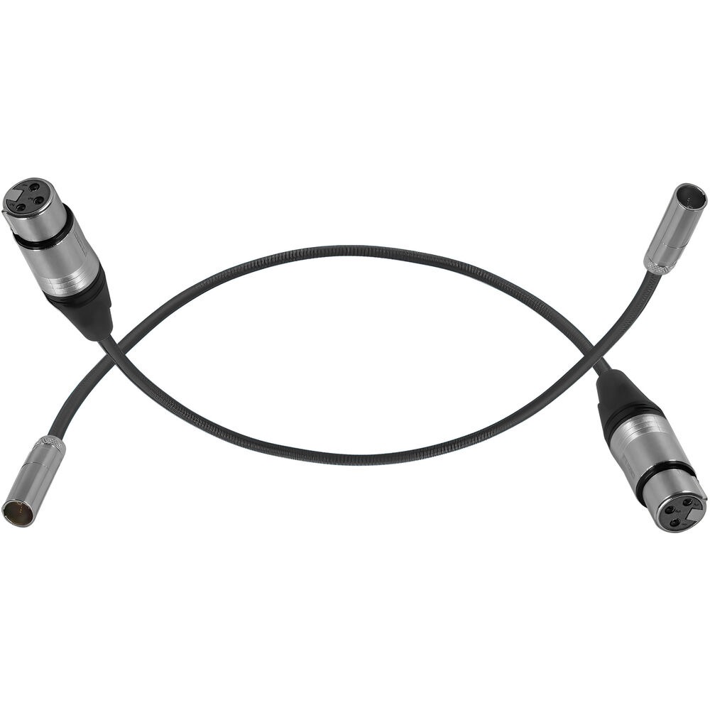 Kondor Blue Mini XLR Male to XLR Female Audio Cable - 2 Pack Black - Compatible with Canon C70 & BMPCC 6K/4K Cameras - Professional Studio & Field Recording Accessory