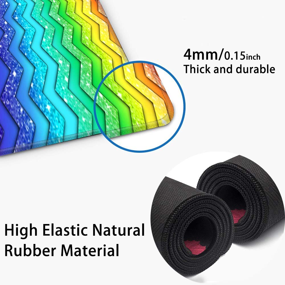 XXL Gaming Mouse Pad 31.5x11.8 Inches - Large Extended Mouse Mat with Stitched Edges, Anti-Slip Rubber Base & Ergonomic Design - Custom Computer Mousepad for PC Gamers (Rainbow Triangle Pattern) - Perfect for Esports, Office Work & Home Gaming Setup