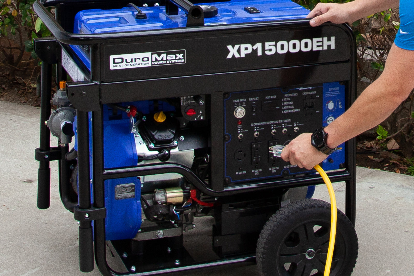 15,000W Dual Fuel Portable Generator - Gas & Propane Powered - Backup Power for Home, Camping & Emergency Use