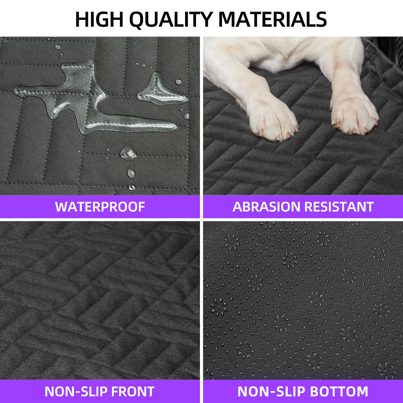 **Waterproof Dog Seat Cover & Pet Bed for Trucks - Back Seat Extender & Hammock for F150, RAM1500, Silverado - Non-Slip Non-Inflatable Pet Mattress (Black) - Perfect for Road Trips & Outdoor Adventures**