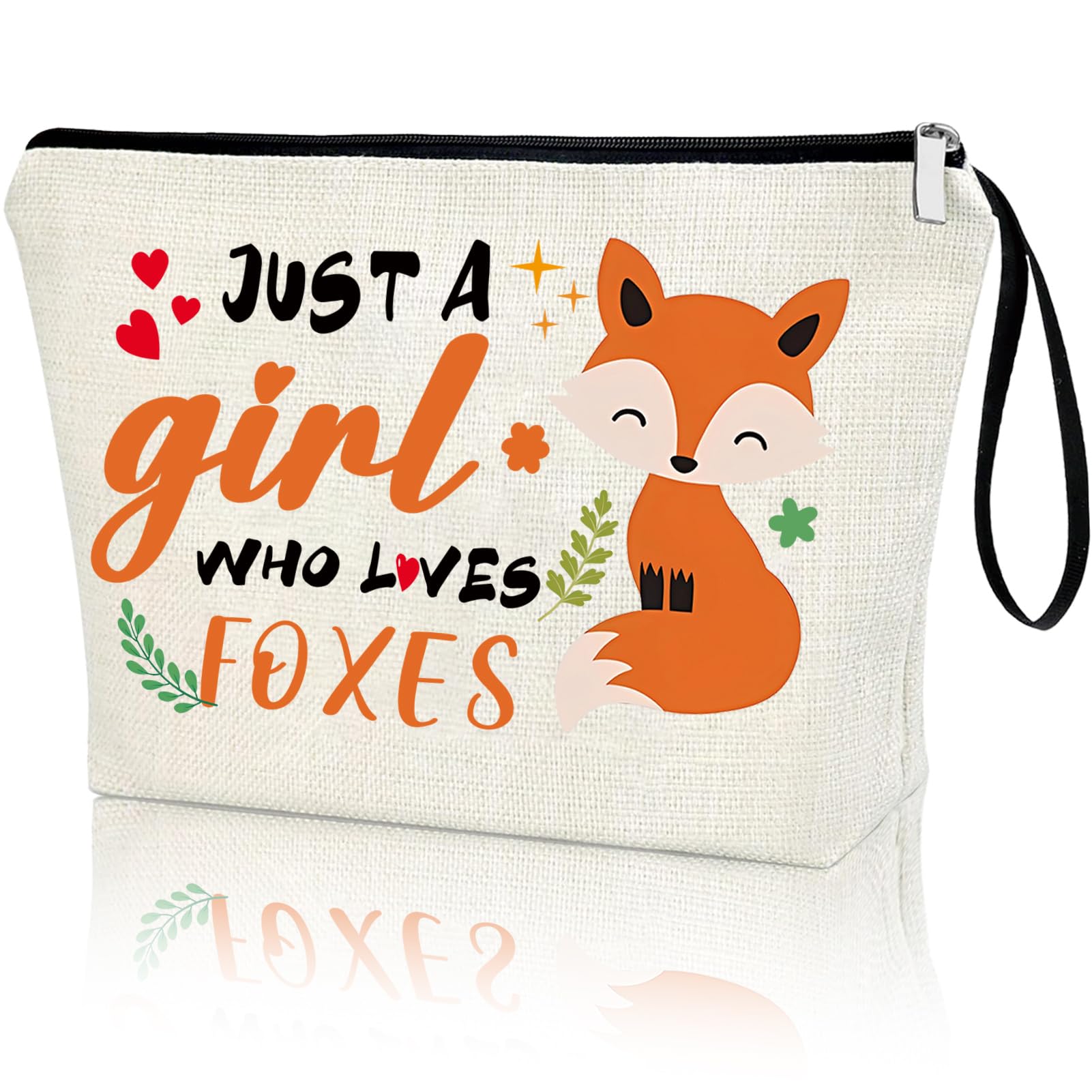 Fox Makeup Bag for Women - Cute Easter, Birthday & Christmas Gift for Fox Lovers, Bestie, Sister or Niece - Animal Themed Cosmetic Pouch for Travel & Daily Use