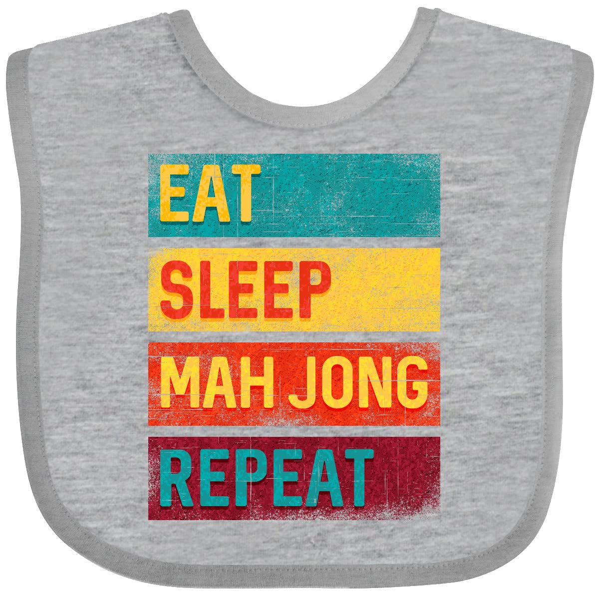Inktastic Eat Sleep Mahjong Repeat Baby Bib - Soft Cotton Drool Bib for Infants & Toddlers - Perfect for Feeding, Playtime & Daily Use