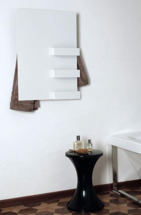 Mg12 Geometric Rectangle & Shelf Towel Warmer - 18W x 27H - Perfect for Bathrooms, Spas, and Luxury Home Decor