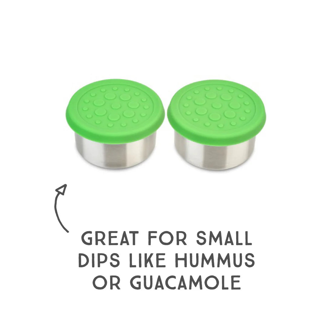 LunchBots Medium 2.5oz Stainless Steel Dip Containers - Set of 2 | BPA-Free Food Storage for Sauces, Dressings & Snacks | Perfect for Lunch Boxes, Picnics & On-the-Go Meals