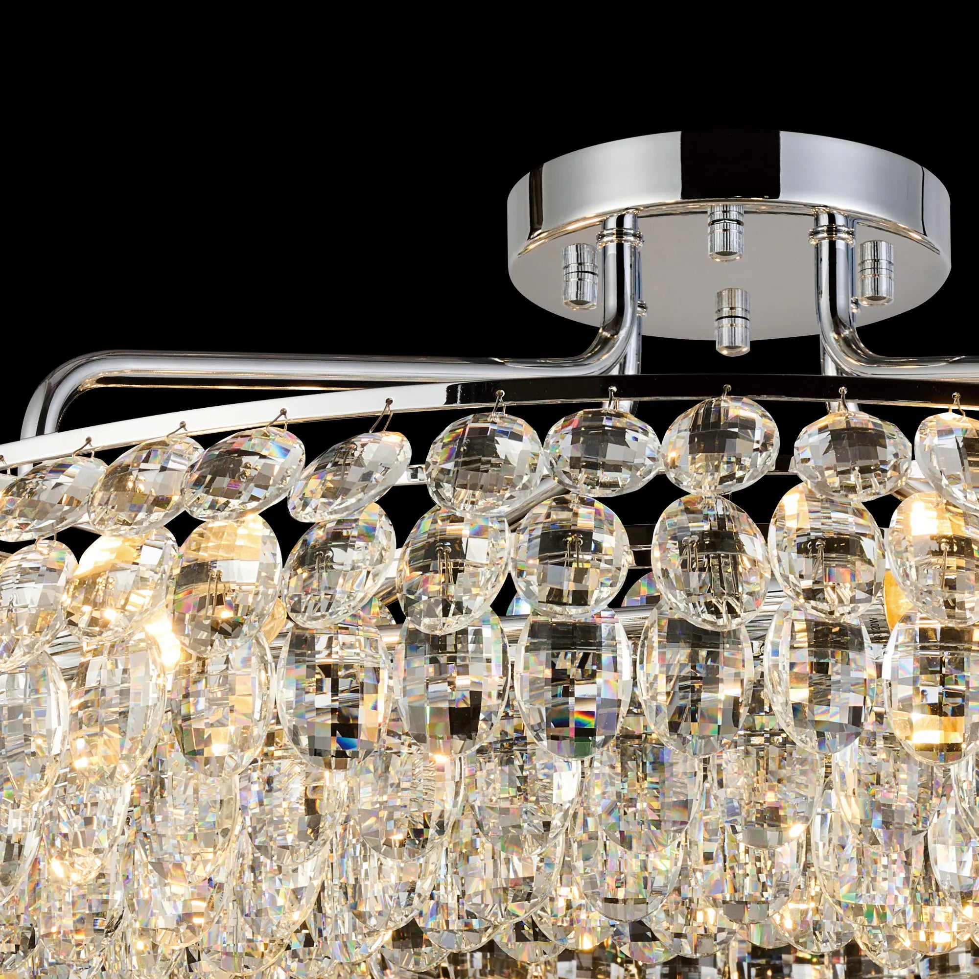 Consten Semi Flush Ring Ceiling Light Fixture with E14 Socket - Perfect for Bedroom, Hallway & Small Space Lighting
