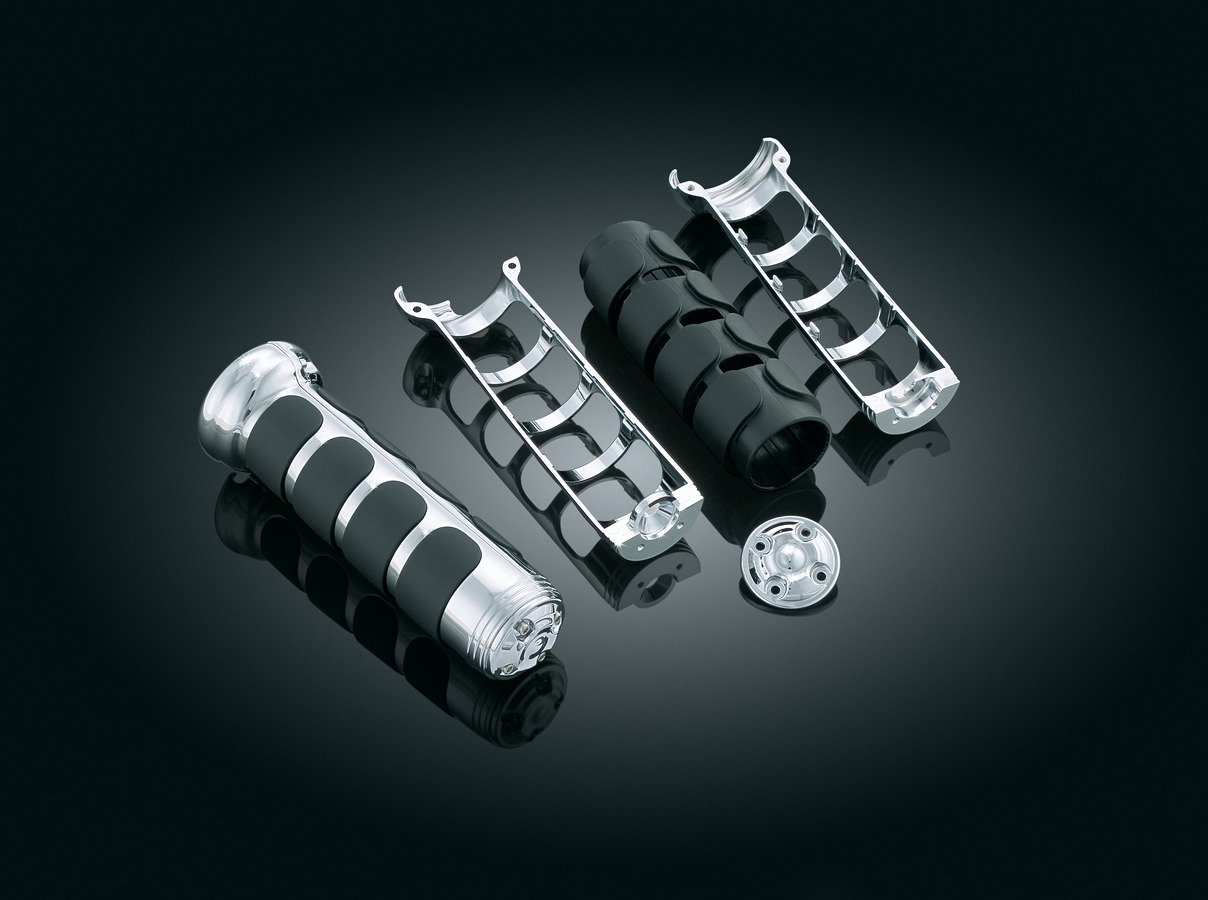 Kuryakyn Grip Iso F/Gl 18 Heat 6183 PU Motorcycle Handlebar Grips - Comfortable & Vibration Reducing for Harley, Honda, Yamaha & More - Ideal for Long Rides & Touring