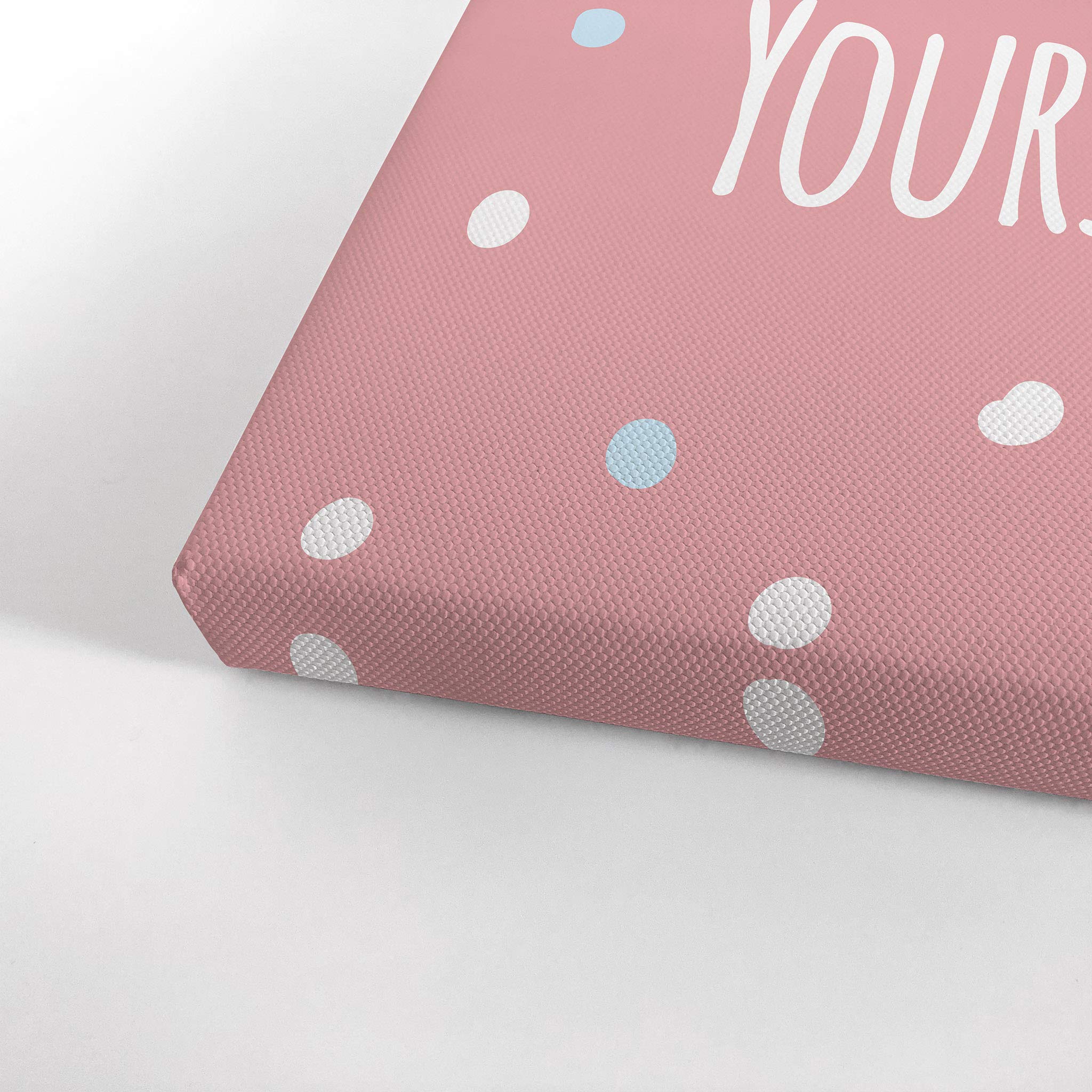 Believe in Yourself Inspirational Wall Art - Pink Lettering Canvas Print for Kids Room, Nursery & Baby Room Decor - Motivational Quote Home Decor - Made in USA (40x30 Inch)