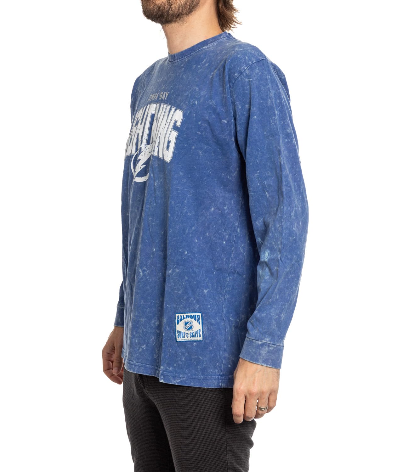 **Calhoun NHL Surf & Skate Men's Acid Wash Long Sleeve Cotton Shirt – Stylish & Comfortable for Casual Wear, Skateboarding, and Outdoor Activities**