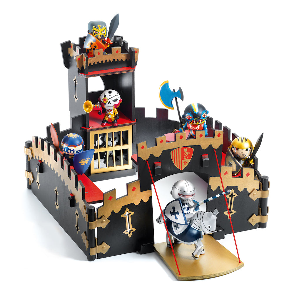 Djeco Arty Toys Black Castle - Creative Building Blocks for Kids | Pretend Play, Educational STEM Toy for Children's Imagination & Storytelling