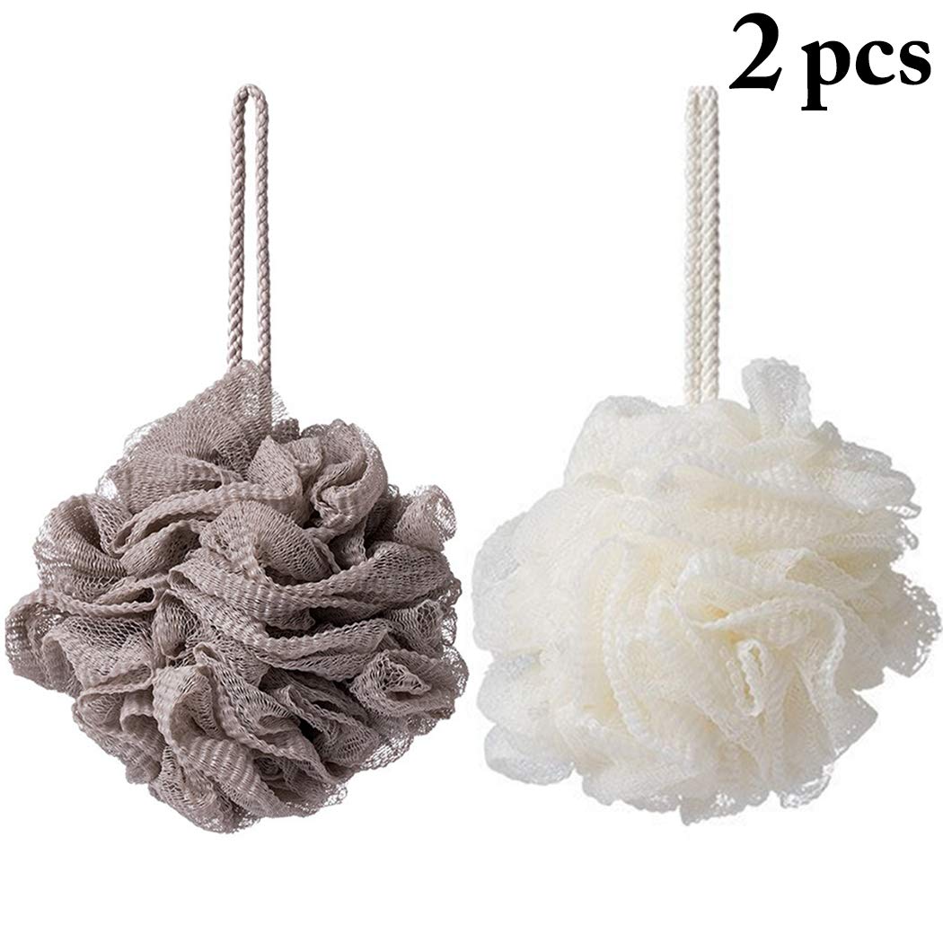 Boxoon 2-Pack Large Loofah Shower Sponges - Exfoliating Bath Sponge Balls for Adults & Kids | Gentle Skin Cleansing for Shower & Bath Time Relaxation