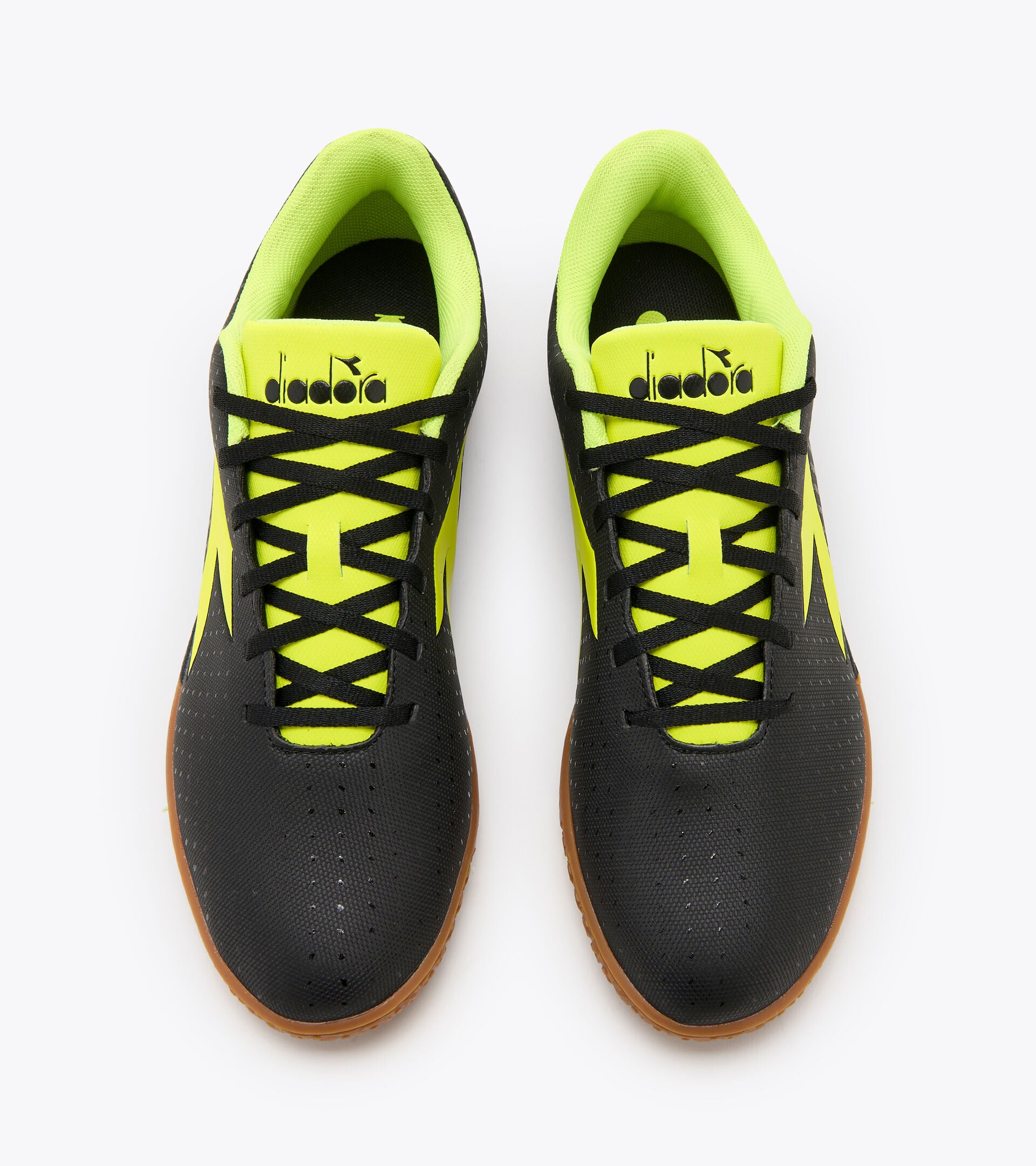Diadora Pichichi 5 IDR Indoor Soccer Shoes for Men - Black/Fluo Yellow - Lightweight & Breathable for Futsal, Training & Competitive Play