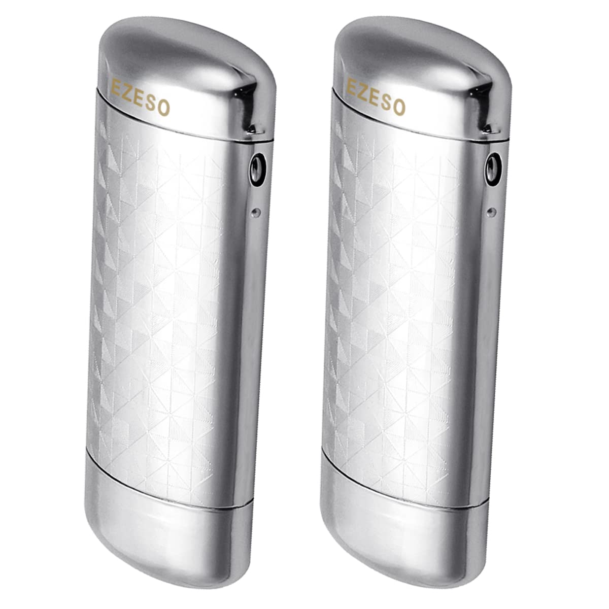 EZESO Aluminum Glasses Case for Small Frame - Stylish Lattice Eyeglass Holder (2 Pack, Silver) | Perfect for Travel, Work & Daily Use
