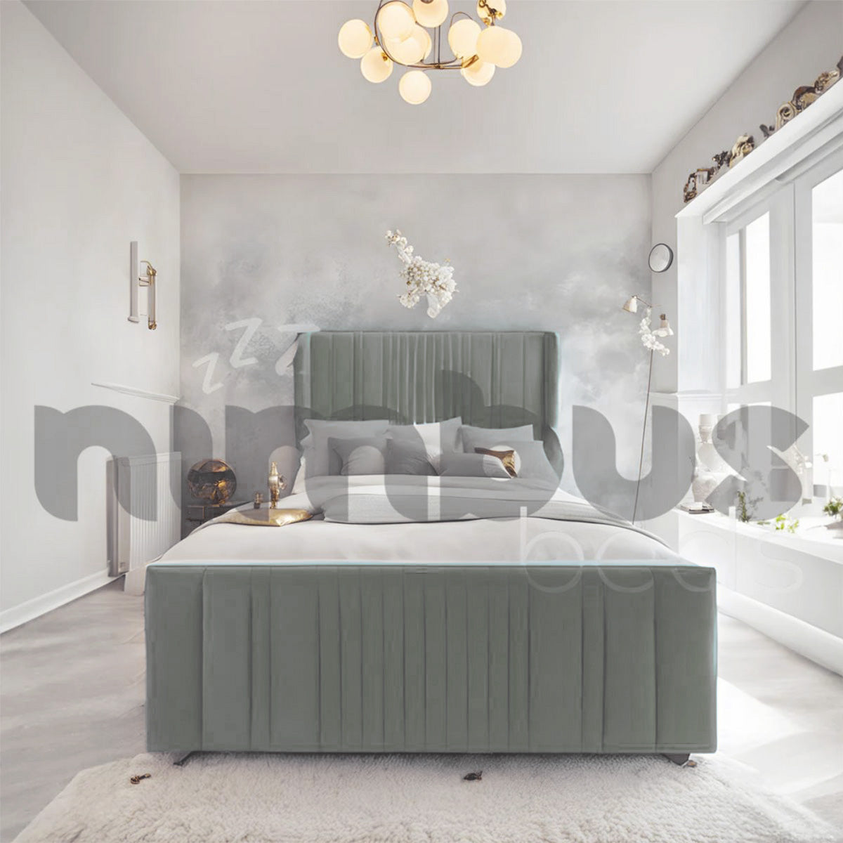 Rio Bed Frame with Wings - Sturdy Queen/King Size Bed Frame with Headboard & Footboard - Perfect for Modern Bedrooms & Guest Rooms