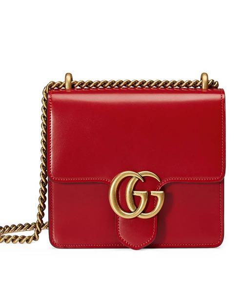 Gucci GG Small Marmont Leather Shoulder Bag for Women - Genuine Leather Crossbody Purse in Red | Perfect for Date Night, Parties & Everyday Use