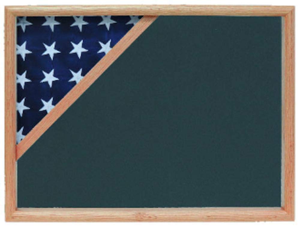 Oak Finish Shadow Box for 5’ x 9.5’ Flag Display - Premium Flag Frame for Military, Memorial & Patriotic Home Decor - Perfect for Wall Mounting in Living Rooms, Offices & Man Caves