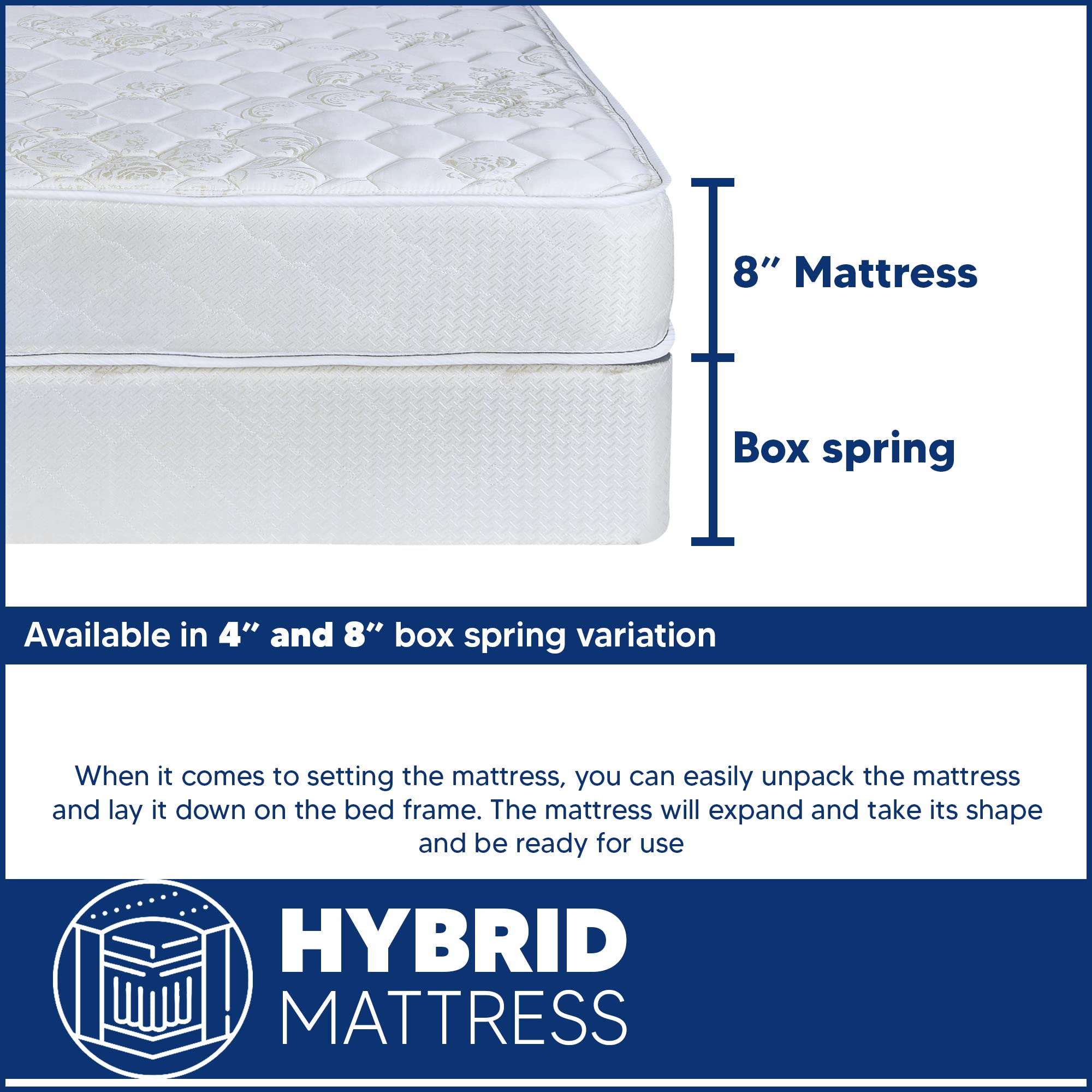 Gentle Firm Tight Top InnerSpring Mattress & 4