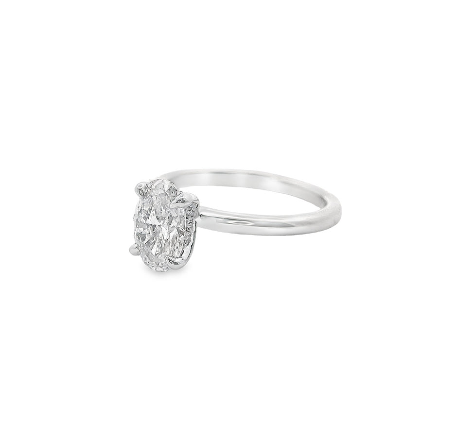1 Carat Oval Lab-Grown Diamond Engagement Ring in 18K Gold with Hidden Halo - Perfect for Proposals, Weddings & Anniversary Gifts