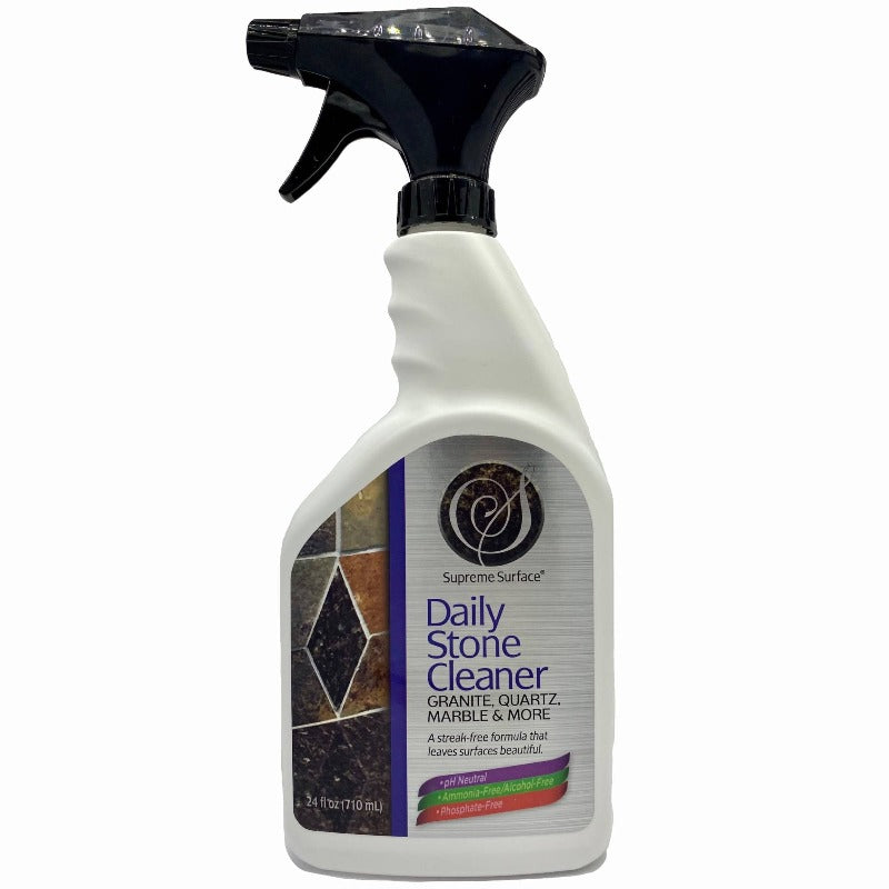 24oz Daily Stone Cleaner Spray - Safe & Effective for Granite, Marble & Tile - Perfect for Kitchen Countertops, Bathroom Surfaces & Outdoor Stone
