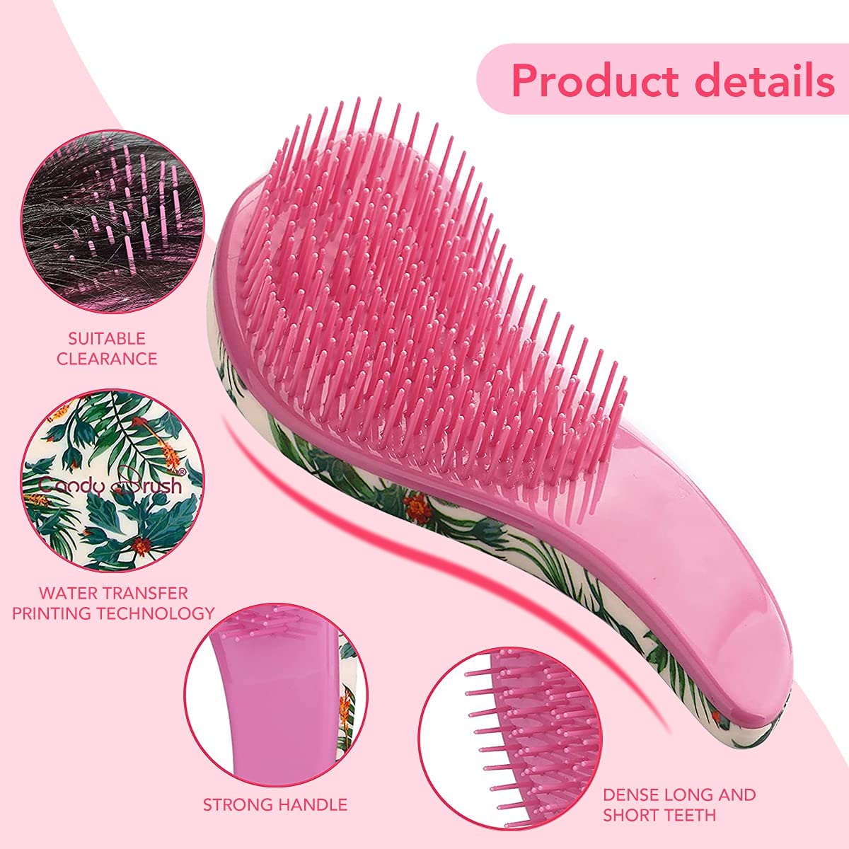 COSLUXE Detangling Hairbrush for Women, Men & Kids - Gentle Wet & Dry Hair Brush for Natural, Curly, Straight Hair - No Pull No Breakage Hair Detangler - Perfect for Shower, Travel & Daily Styling (1 Pack)