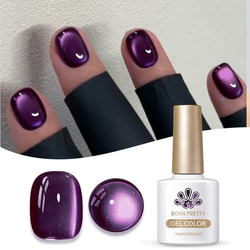 Purple Collection Cat Magnetic Gel Nail Polish 10ml - Long Lasting UV LED Nail Art for Salon & Home Manicure