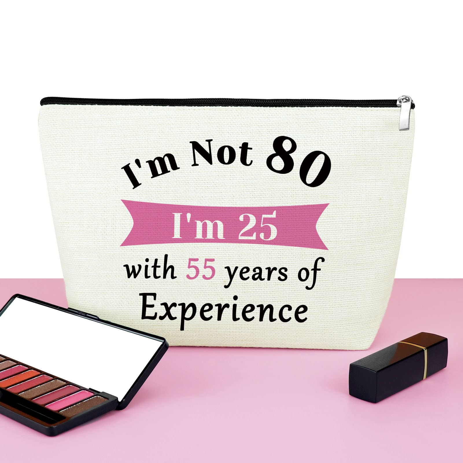 Elegant Makeup Bag for Women - 80th Birthday Gift Idea, Unique Present for Mom, Grandmother Born in 1945 | Perfect for Travel, Cosmetic Storage & Mother's Day (Mxrymvu)