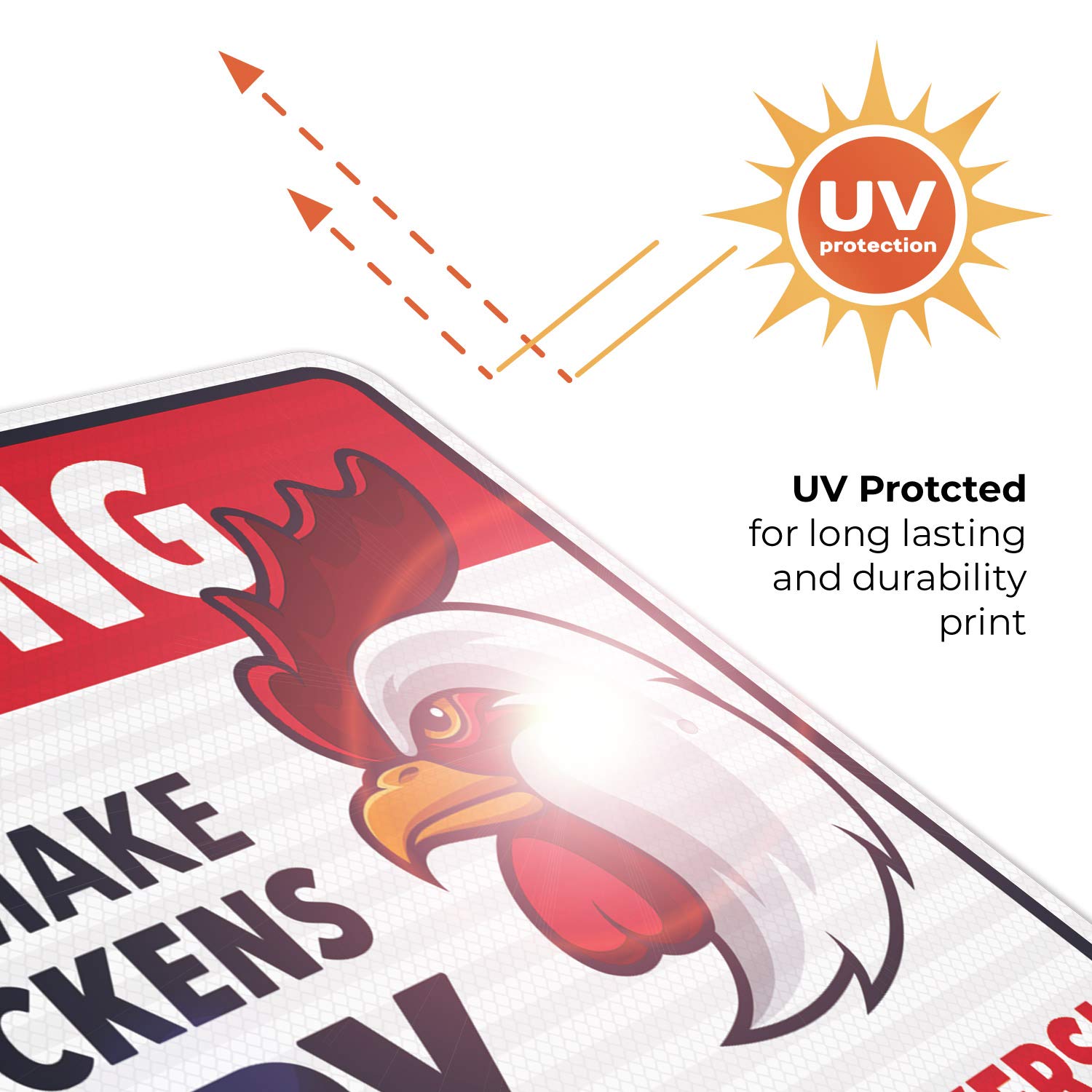 Funny Chicken Coop Warning Sign - 'Do Not Make The Chickens Angry' - 24x30 Inch Reflective Aluminum Farm Decor - 3M EGP Coated .080