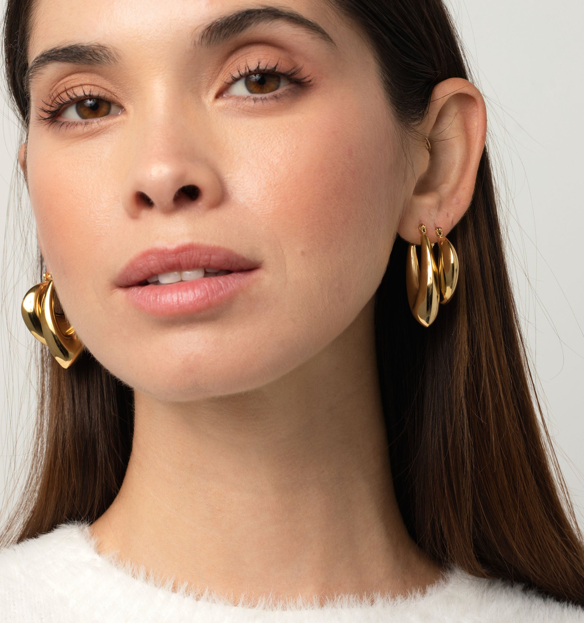 Chloe Hoops Earrings for Women - 14K Gold Plated Huggie Hoop Earrings | Dainty & Elegant Jewelry Gift for Her | Perfect for Everyday Wear, Date Night & Special Occasions