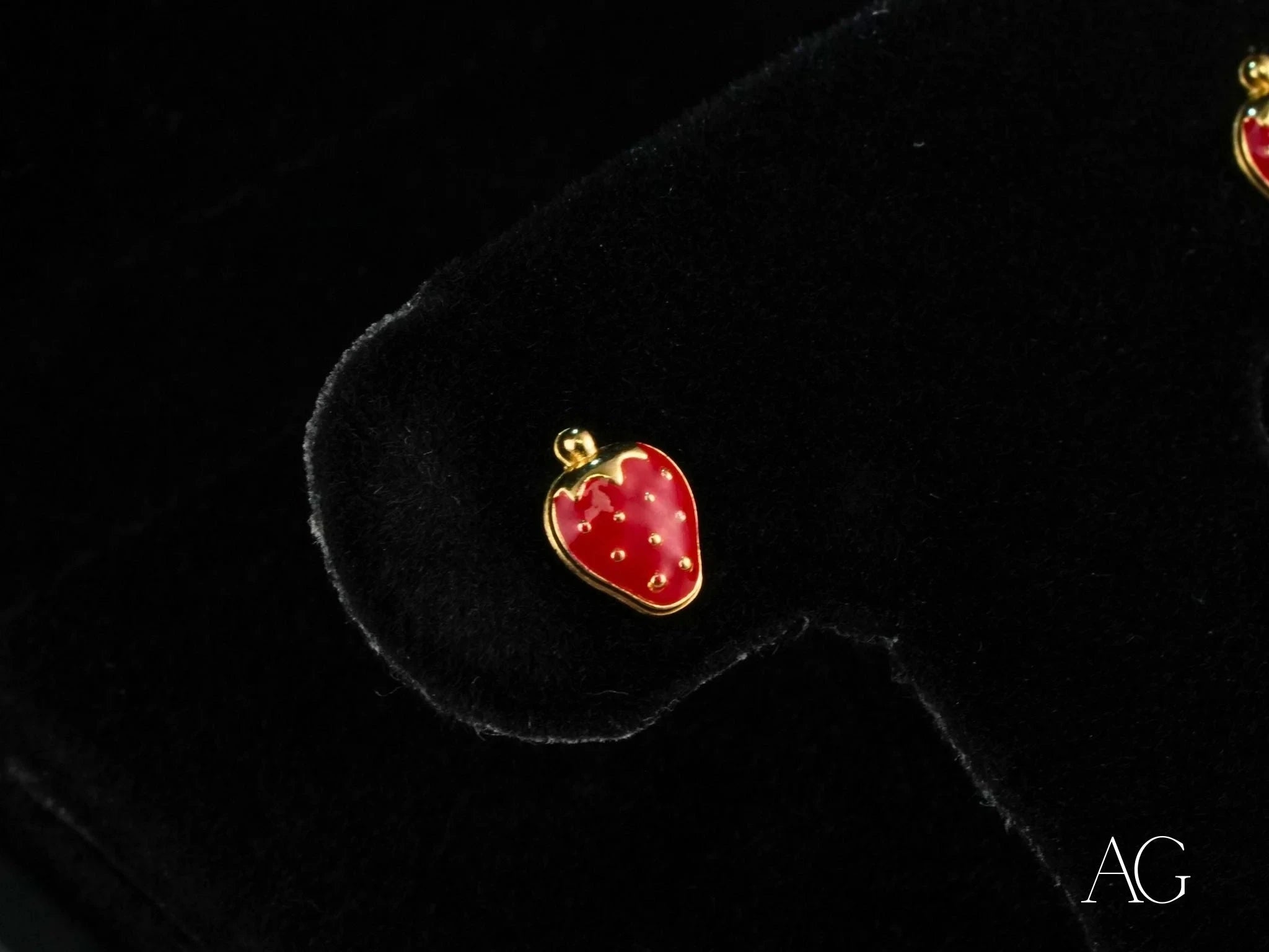 18k Gold Sweet Strawberry Enamel Stud Earrings for Kids - Perfect for Birthdays, Gifts & Everyday Wear