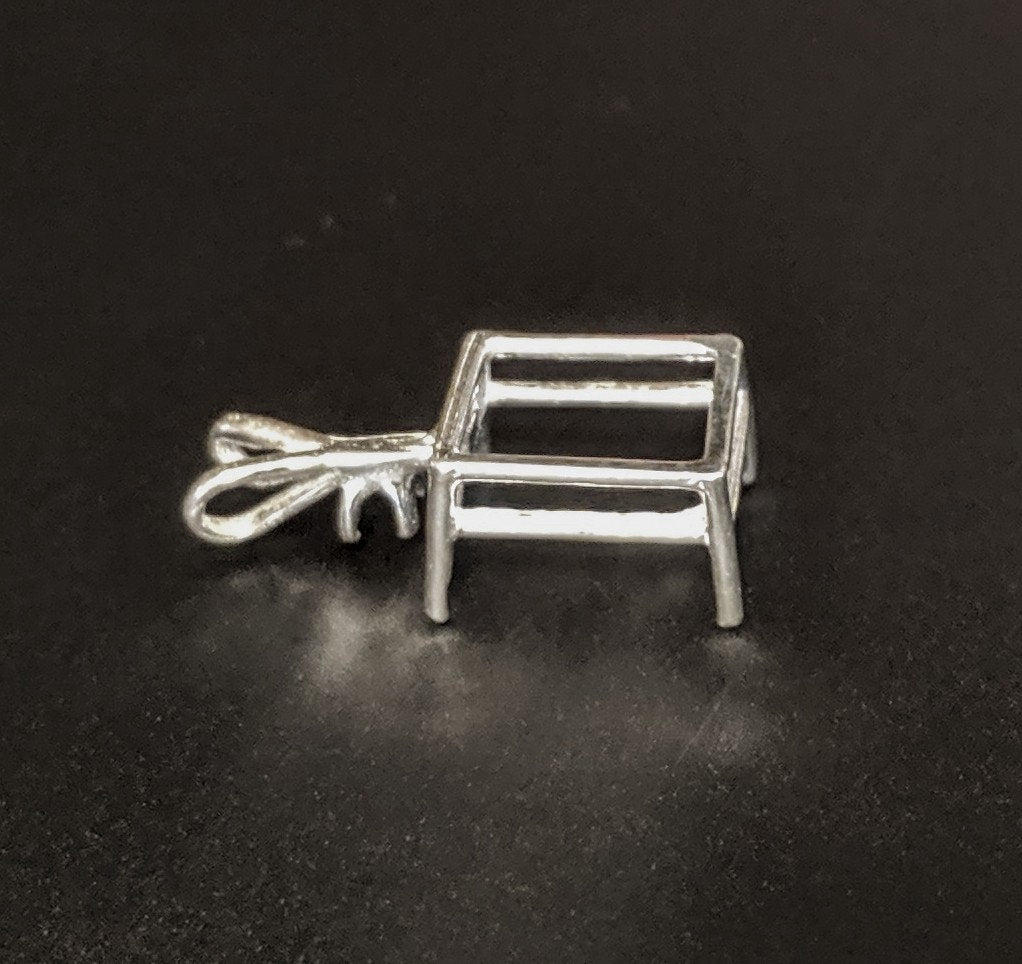 6x4mm 22x16mm Emerald Cut Sterling Silver or 14K White/Yellow Gold Pendant Setting with Accent Stones - Handcrafted in USA | Perfect for Necklaces, Jewelry Making & Gift Giving