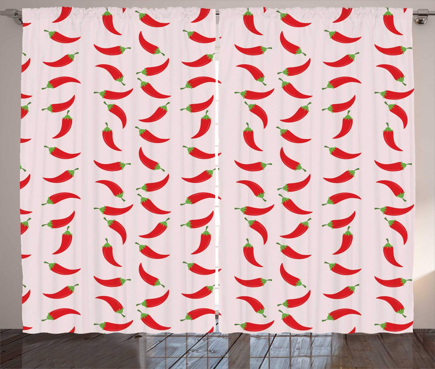 Red Chili Pepper Curtains - 2 Panel Set 108
