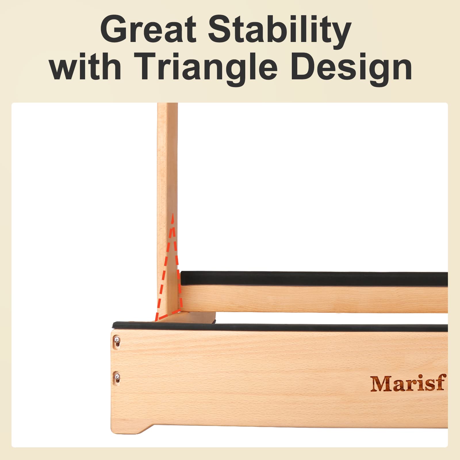 Premium Solid Wood Guitar Stand - Foldable & Adjustable for Guitar, Bass, Bag & Case Storage | Space-Saving Home & Studio Music Accessory
