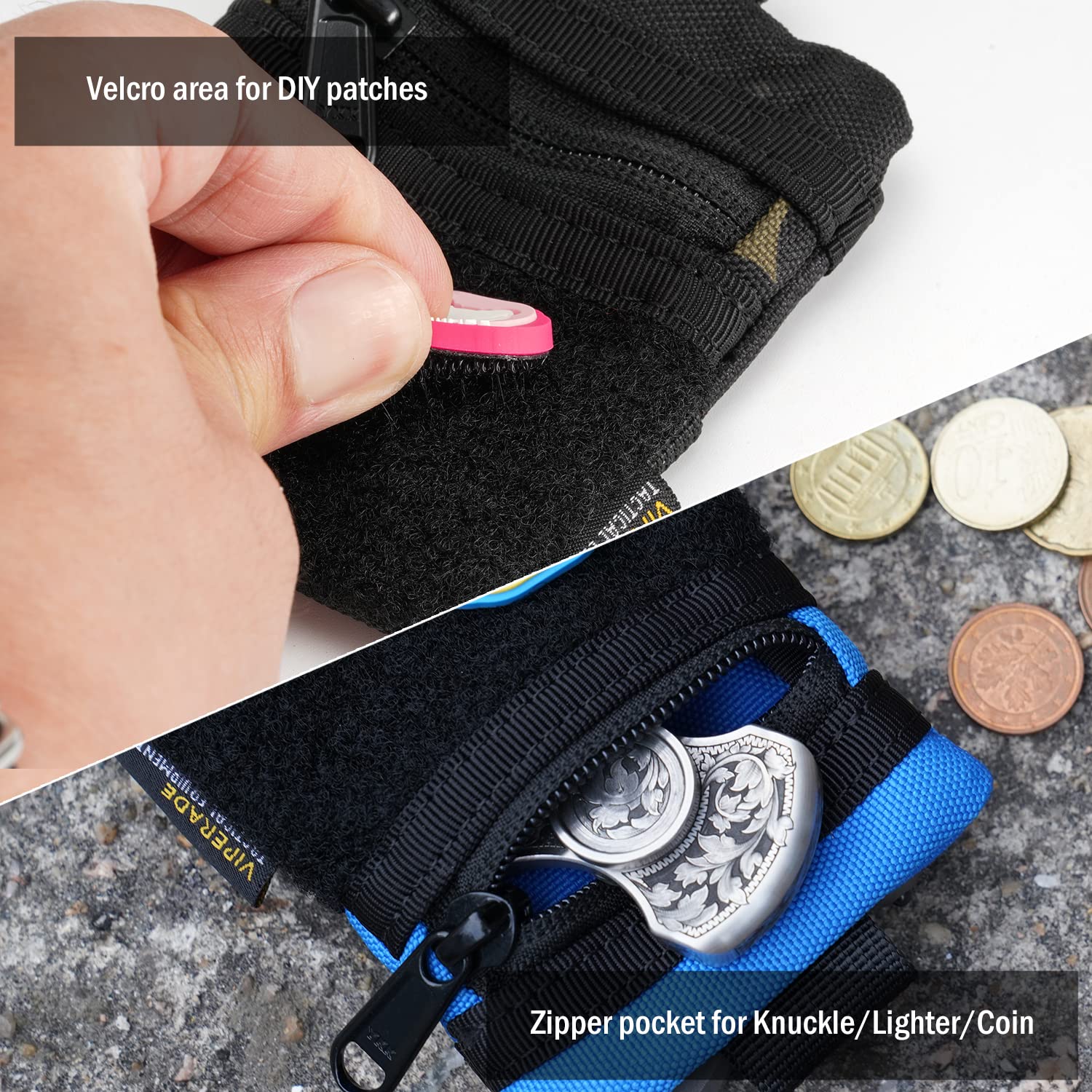 Viperade VE13 Mini EDC Pocket Organizer - Nylon Tool Pouch with DIY Patch Area for Men | Compact Storage for Everyday Carry Gear, Coins & Small Essentials | Perfect for Camping, Hiking & Outdoor Adventures