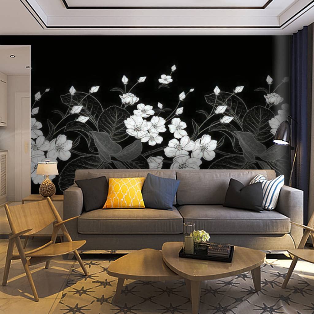 Vintage Spring Floral Wallpaper Mural - Self-Adhesive Removable Peel & Stick Cherry Blossom Wall Decal for Living Room, Bedroom, Home Decor | Japanese Cherry Tree Branches Design | Easy DIY Wall Sticker for Home & Office