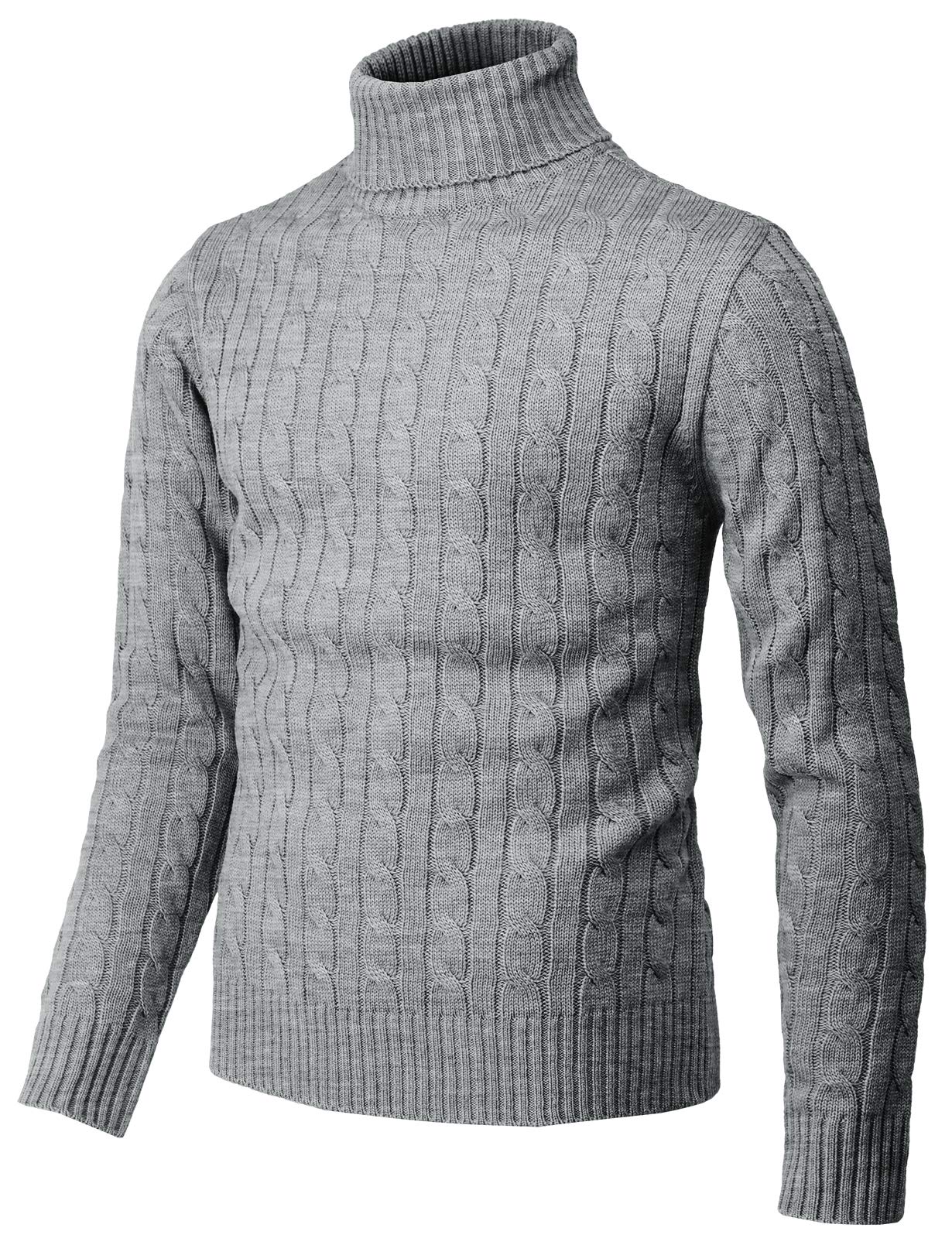 Men's Slim Fit Turtleneck Pullover Sweater - Warm Knitted Thermal Top for Winter - Casual & Office Wear, Cold Weather Layering Essential
