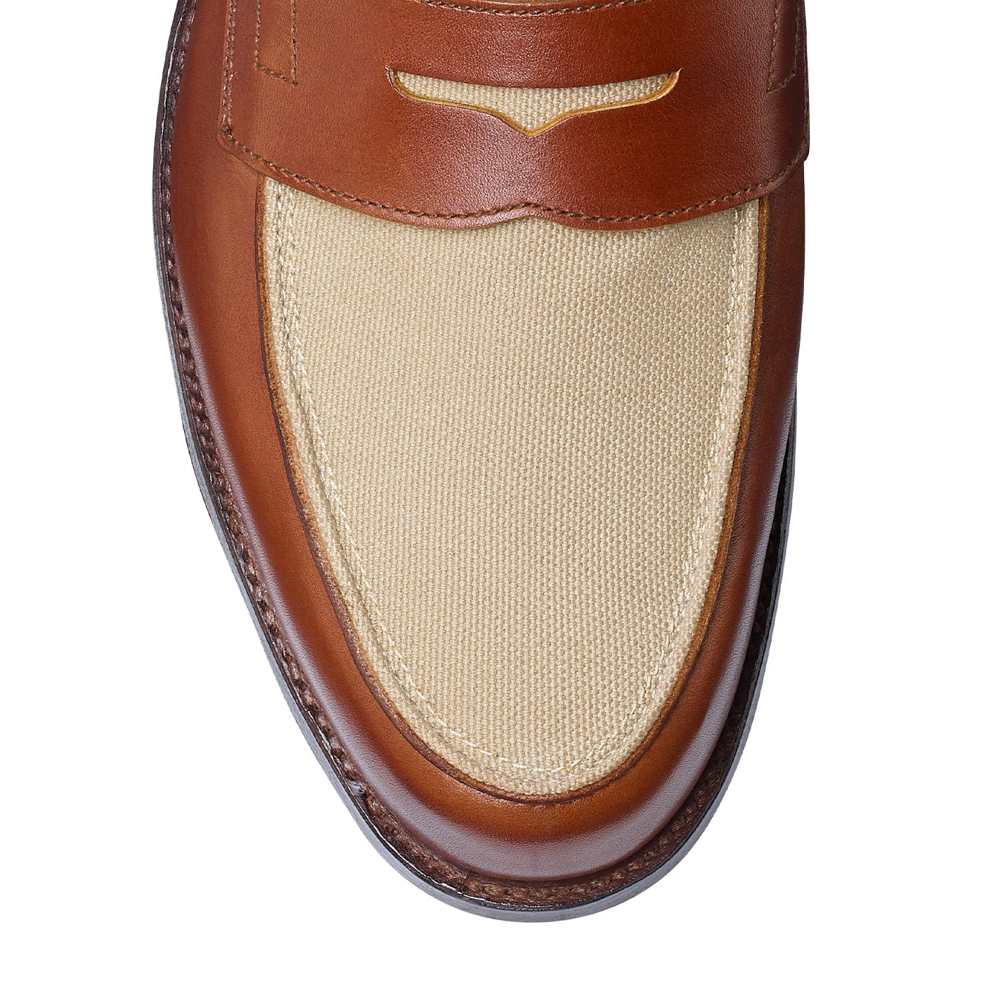 Richmond 2 Tan Burnished Calf & Stone Canvas - Premium Leather & Canvas Shoes for Men | Comfortable & Stylish Footwear for Casual Wear, Office & Outdoor Activities